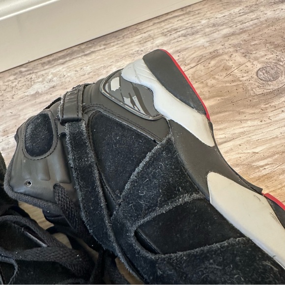 Nike Air Jordan 8 VIII Retro Bred Black Red GS‎ Size 7y Sneakers 305368-022 - Picture 14 of 16